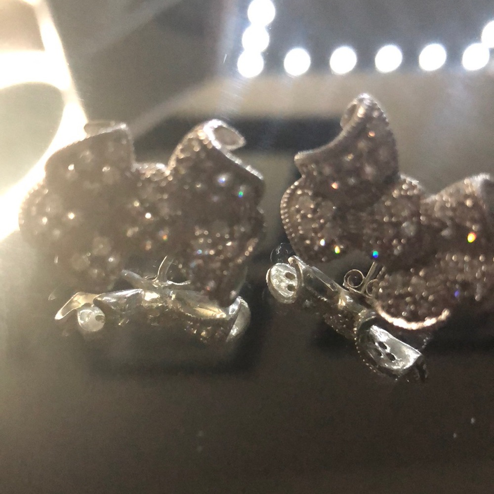 💋NW sterling silver bows with cubic Zirconia